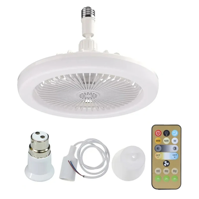 

30W LED Lamp Fan Ceiling Fans With Remote Control Smart Silent Ceiling Fan For Sitting Room Bedroom E27 Converter Base Durable