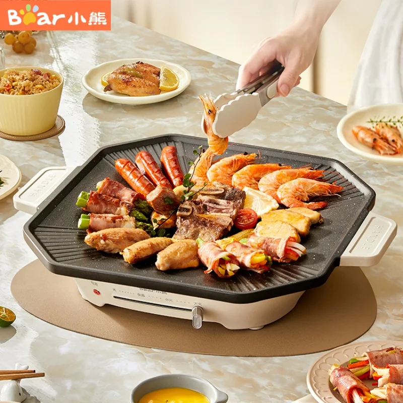 휴대용 접이식 바베큐 그릴 가열 스토브, 스테인레스 스틸 바베큐 그릴, 다기능 캠핑 바베큐 그릴 랙 네트 장작 스토브 10 전기 그릴 팬 바베큐 기계 가정용 무연 바베큐 냄비 다기능 비 스틱 팬 전기 프라이팬