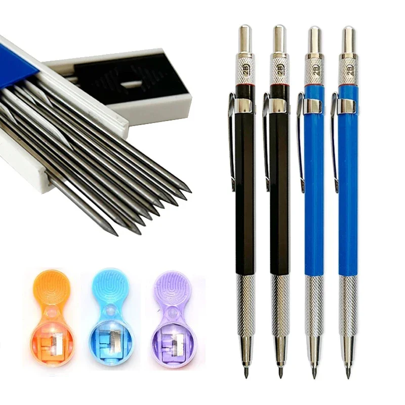 2.0mm Mechanical Pencils Set Lead Refills Creative 2B Art Sketch Drawing Painting Automatic Pencil Office School Supplies mechanical pencil set mechanical pencils
