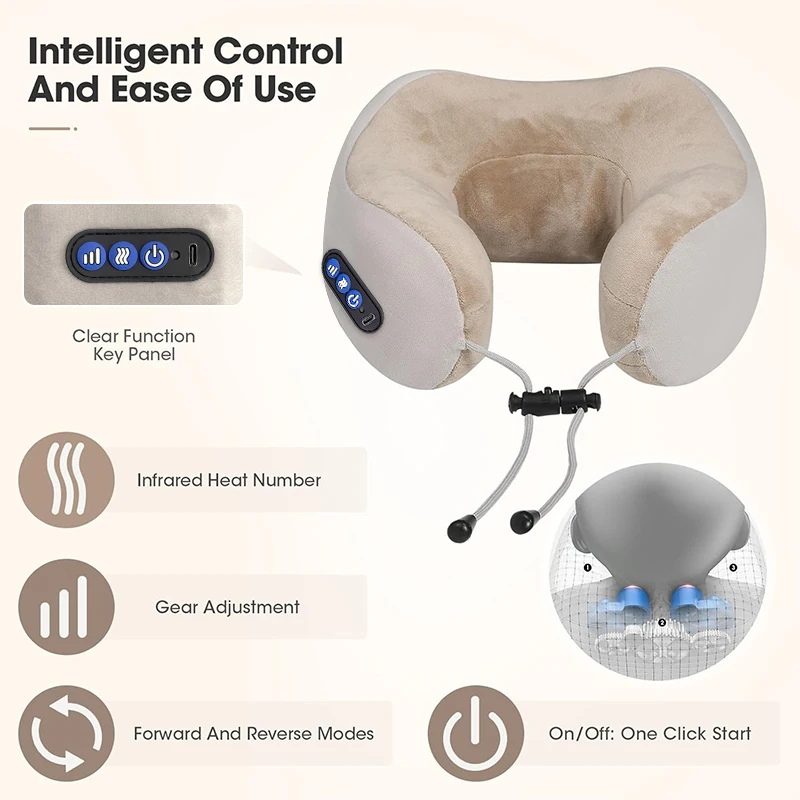 Electric U-Shaped Shiatsu Neck Massager with Heat 3