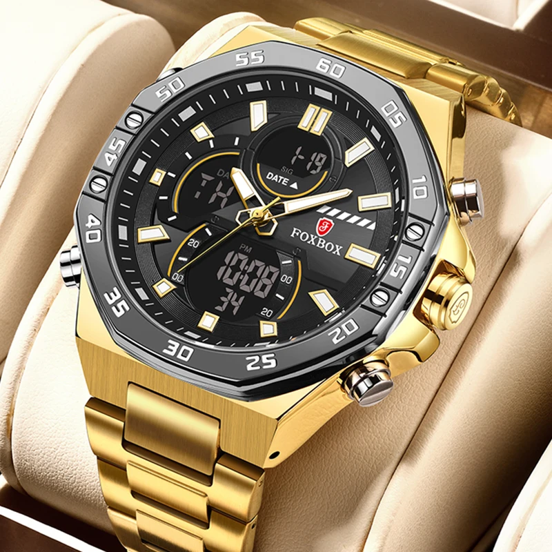 LIGE Dual Display Watches For Men Fashion Business Waterproof Watch Men Top Brand Luxury Sport Quartz Chronograph Reloj Hombre curren men sport quartz watch fashion calendar watches big dial leather strap wristwatch