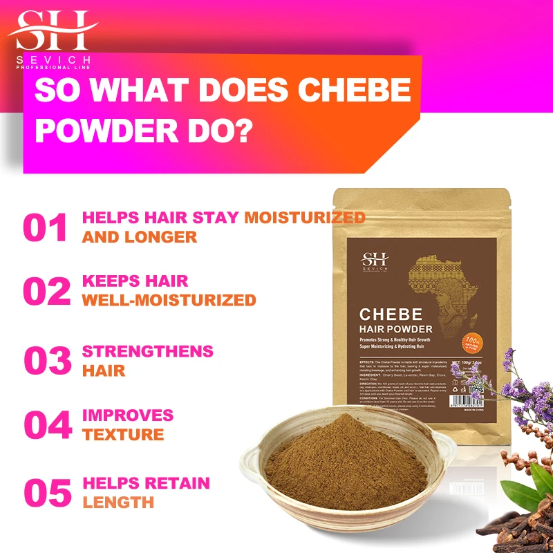 Sevich Chebe Powder Effective Growthing Hair Improves Hair Density Nourishes Follicles Fast Regrowth Product 100g