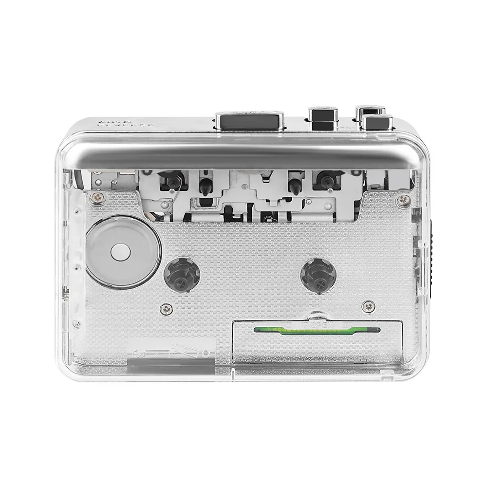 투명한 휴대용 카세트 데크 USB MP3 레코더, 테이프 디지털화, 간편한 작동, 외부 전원 필요 없음