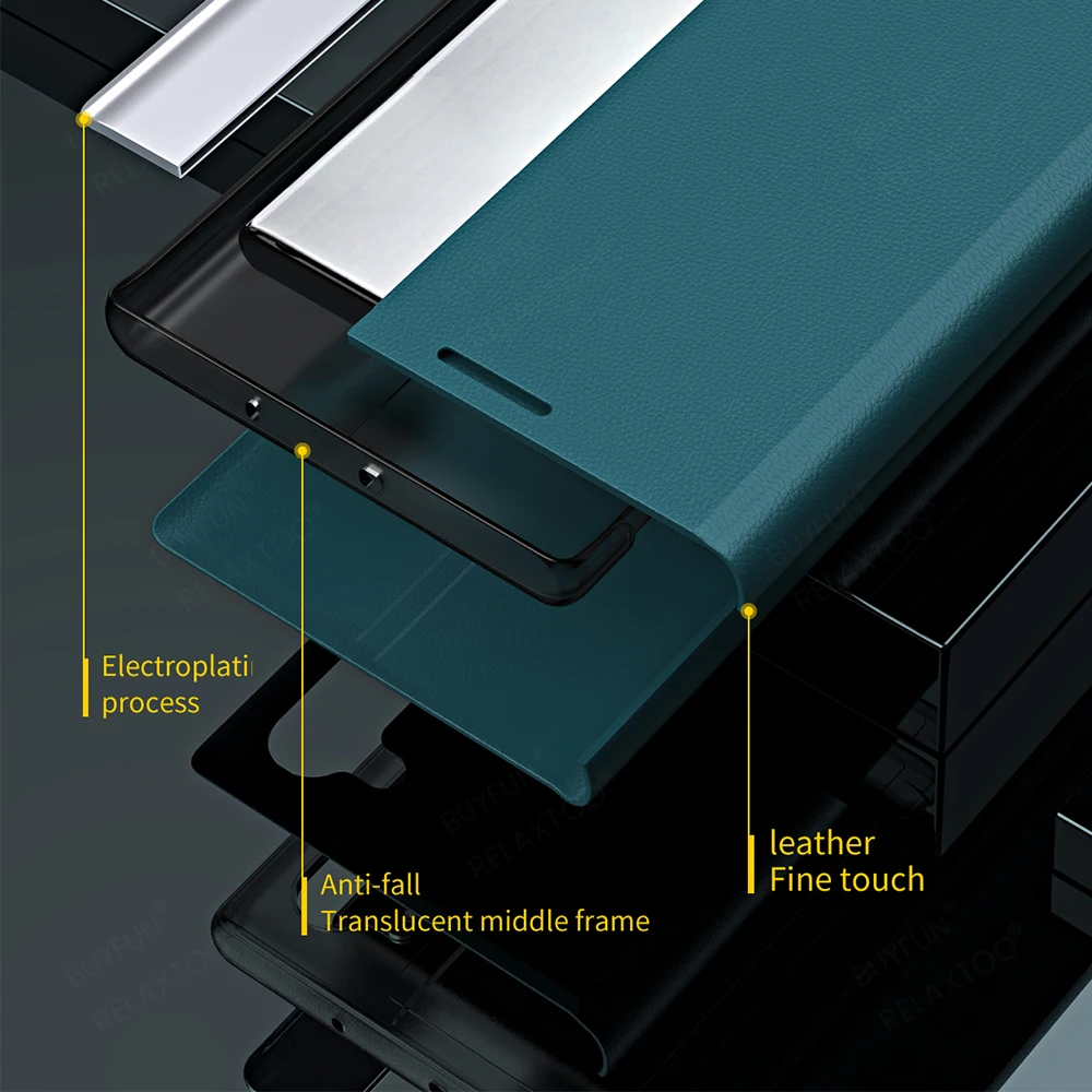 Leather Magnetic Flip Phone Case with Stand Feature