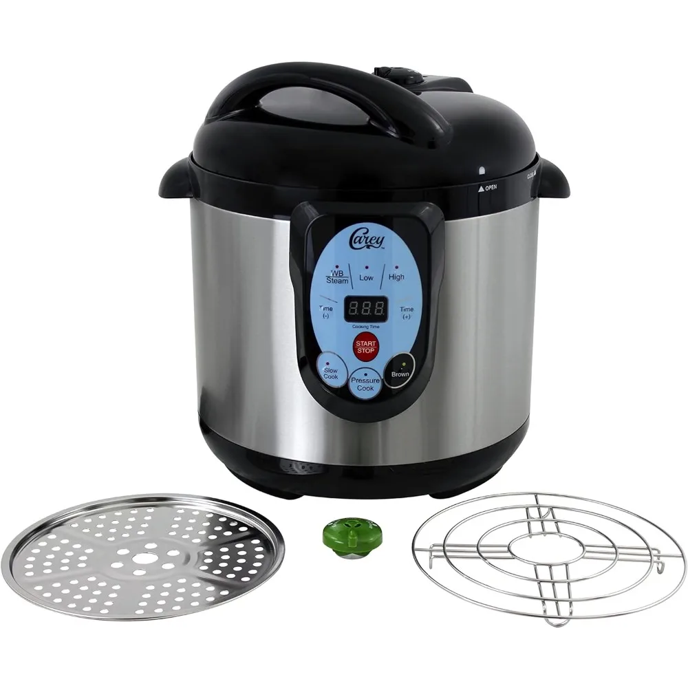 

Smart Electric Pressure Cooker and Canner, 9.5 Qt, Multifunctional Cookware, Preset Timer, Digital Display, Stainless Steel