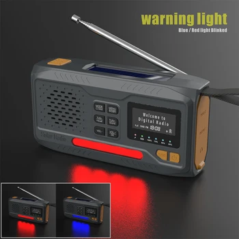 DAB/FM Radio Bluetooth Emergency Radio Portable Solar Radio Receiver Hand Crank Dynamo Outdoor Speaker Radio with Flashlight 3