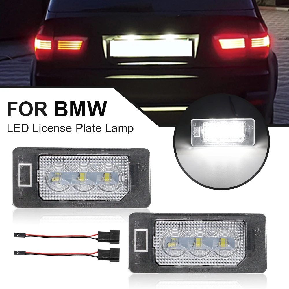 2PCS LED License Plate Light For BMW E39 E46 E60 E61 E70 E71 E90 E91
