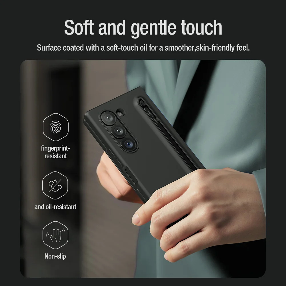 Premium Anti-Fingerprint Silicone Case with S-Pen Holder
