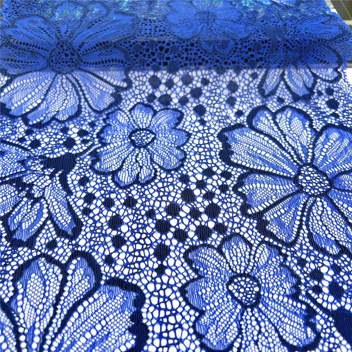 3y/lot Width 22cm Dark Blue Elastic Stretch Lace Trim 4