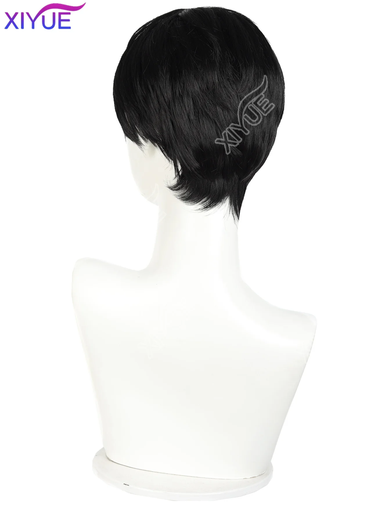 Short Black Men's Cosplay Synthetic Wig for Halloween Christmas Event Costume Party Black Men Wig for Men Women Anime Cosplay