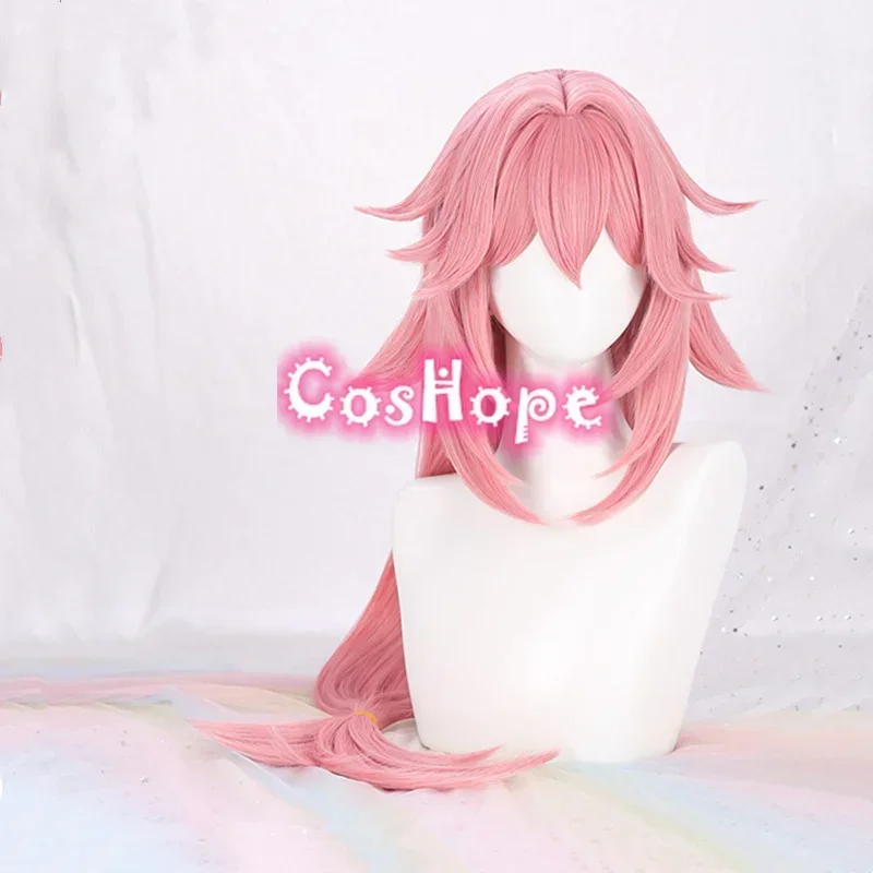 Cosplay Prop Yae Miko Cosplay Wig Women 85cm Long Pink Heat Resistant Synthetic Wig Halloween