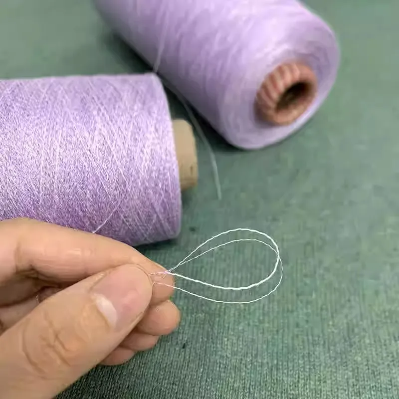 Purple Ice Silk Linen Yarn Hand Knitting Healthy Organic Baby Flax Yarn DIY Crochet Fine Thin Thread Clothes Material 250g X5562 5