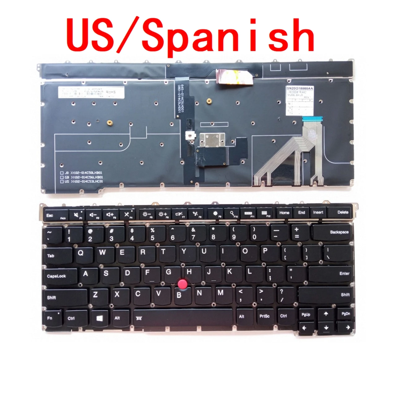 Teclado Retroiluminado para Lenovo Thinkpad x1 Carbon 3rd Gen 2023 Eua Espanhol Laptop Notebook Substituição do pc Novo