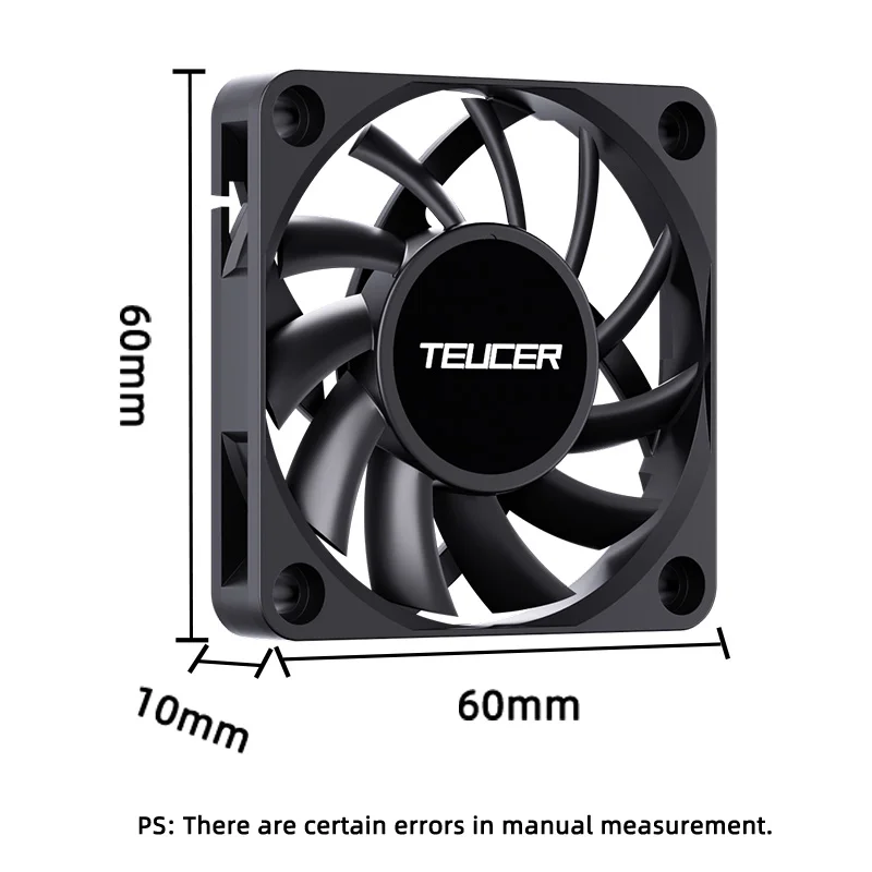6010 6cm DC 12V 3Pin Cooling Fan with Big 4Pin Power Supply Noiseless Hydraulic bearing 3500 RPM Computer PC CPU Case ventilator
