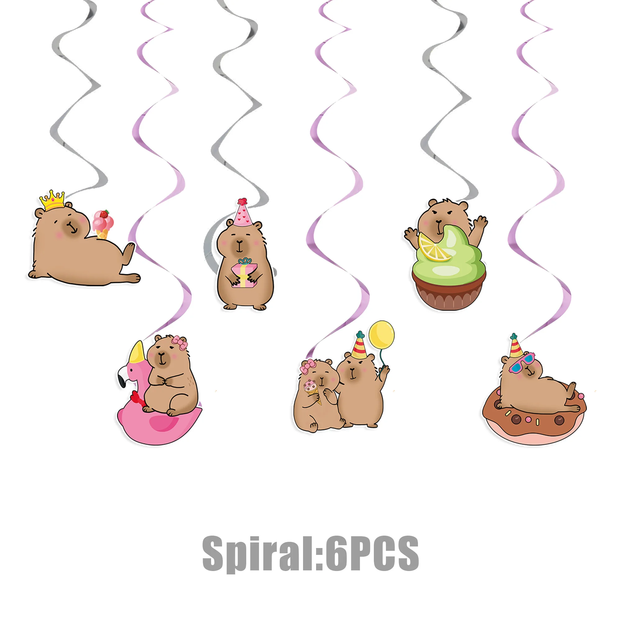 Cartoon Capybara Geburtstagsparty Dekoration Tier Einweggeschirr Tischdecke Becher Teller Babyparty Mädchen Partyzubehör – Detail 11