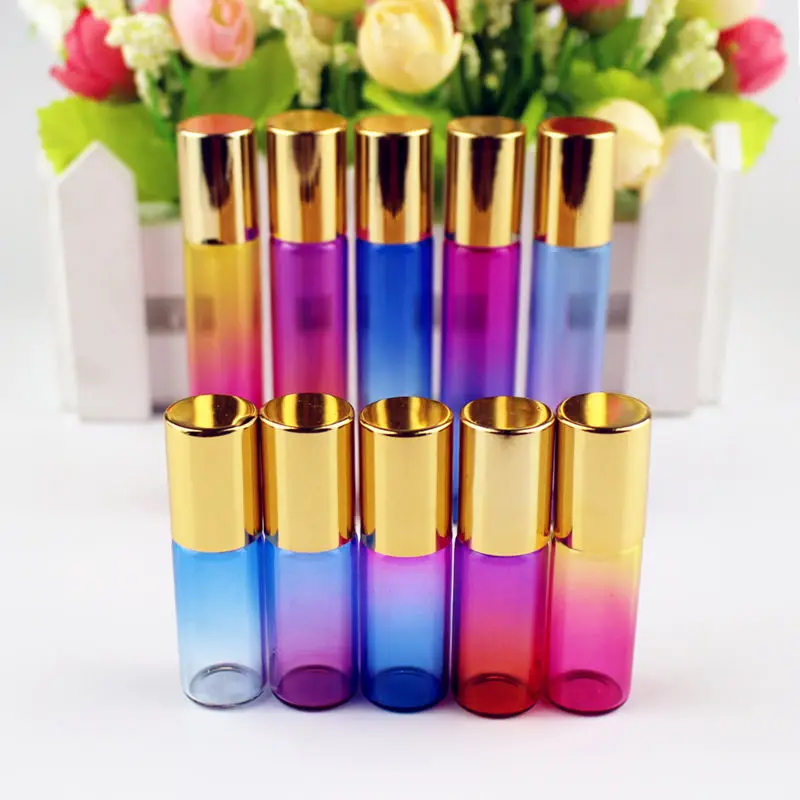 롤 온 유리병, 롤러 볼 향수 에센셜 오일 병, 샘플 유리 유리병, 리필 가능, 5ml, 10ml, 50 개/로트