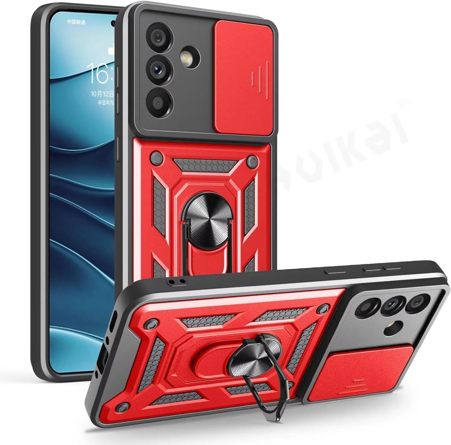 Military Grade Protective Armor Case with Slide Camera Lens and Reinforced Bumpers