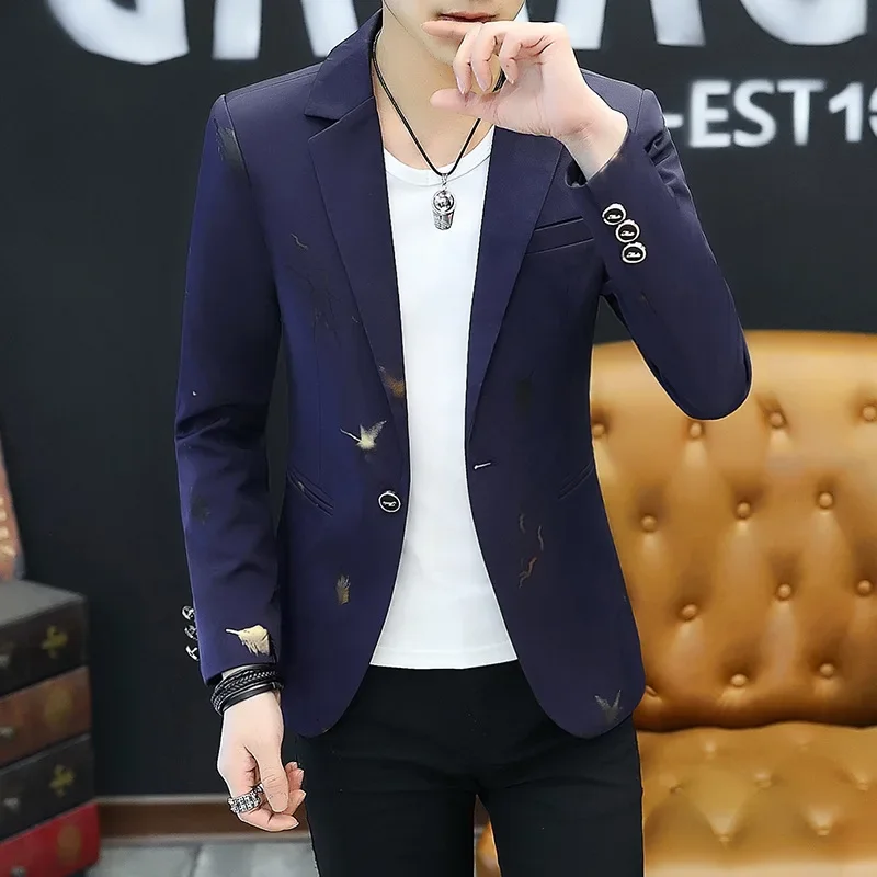 Men's Autumn Casual No Slit Printing Leisure blazer