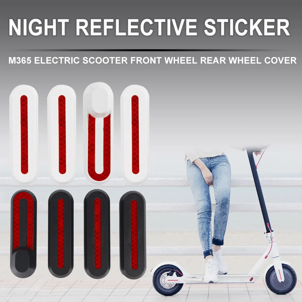 Electric Scooter Front Rear Wheel Cover Protective Shell with Reflective Sticker for M365 Outdoor Scooter Parts Accessories