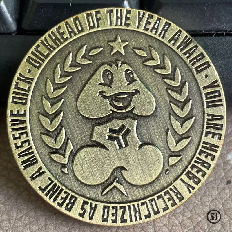 Funny Dick Spade Challenge Coin Ins Wind Ancient Bronze Retro Wandering Coin Funny