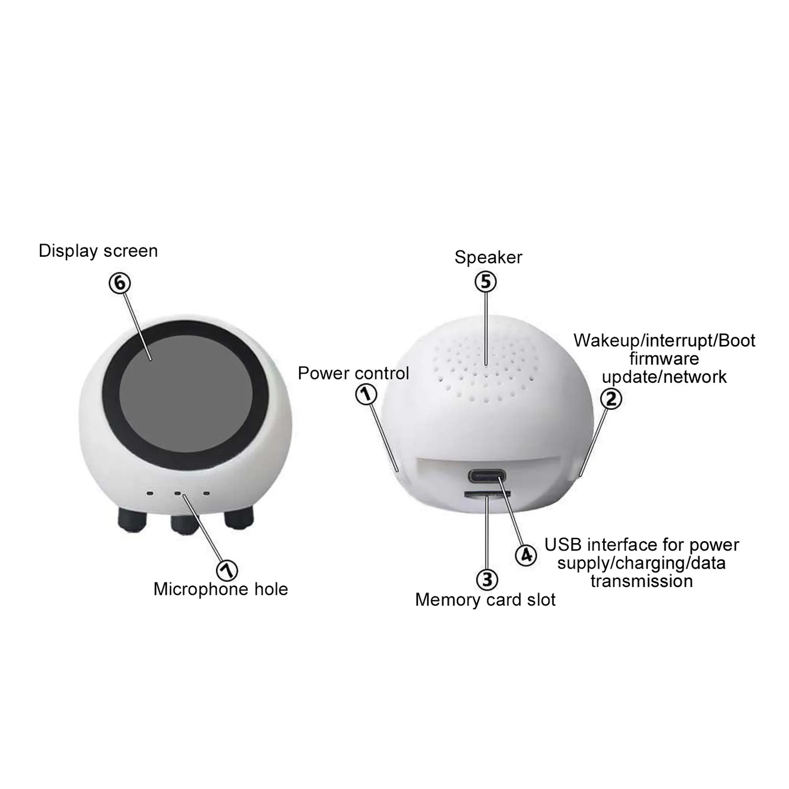 New AI Powered Smart Robot Interactive Smart Talking Robot WIFI Weather Clock 1.28 Inch Screen Voice Wake Up for Home School