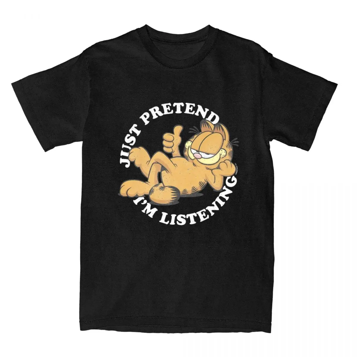 Garfield Finta Di Ascoltare La Maglietta Merch Per Uomo Donna Fantastici Top In Cotone Per Adulti