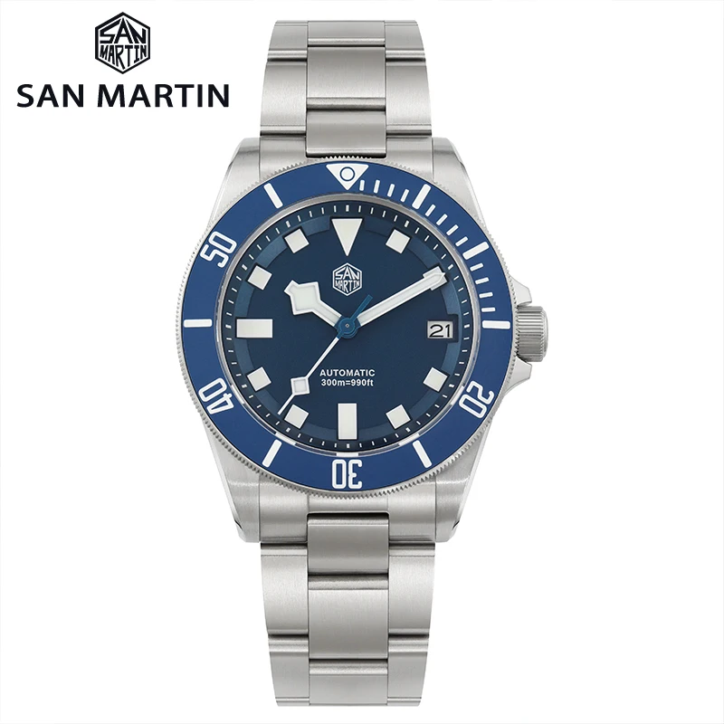 

San Martin SN0121T Titanium Diving Watch NH35 Automatic Movement Watches Grade2 Titanium 120 Click Waterproof 300m Wristwatch
