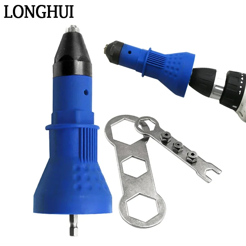 Electric Rivet Gun 2.4mm-4.8mm Rivet Nut Gun Drill Adapter Cordless Riveting Tools Insert Nut Pull Drill Rivet Nut Guns Tools