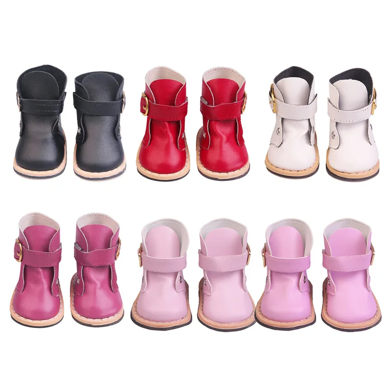 

Hot Doll Martin boots Fit 18Inch 43-46cm Doll Handmade Doll Leather Villous Shoes Baby Birthday Christmas Gift Dolls Accessories
