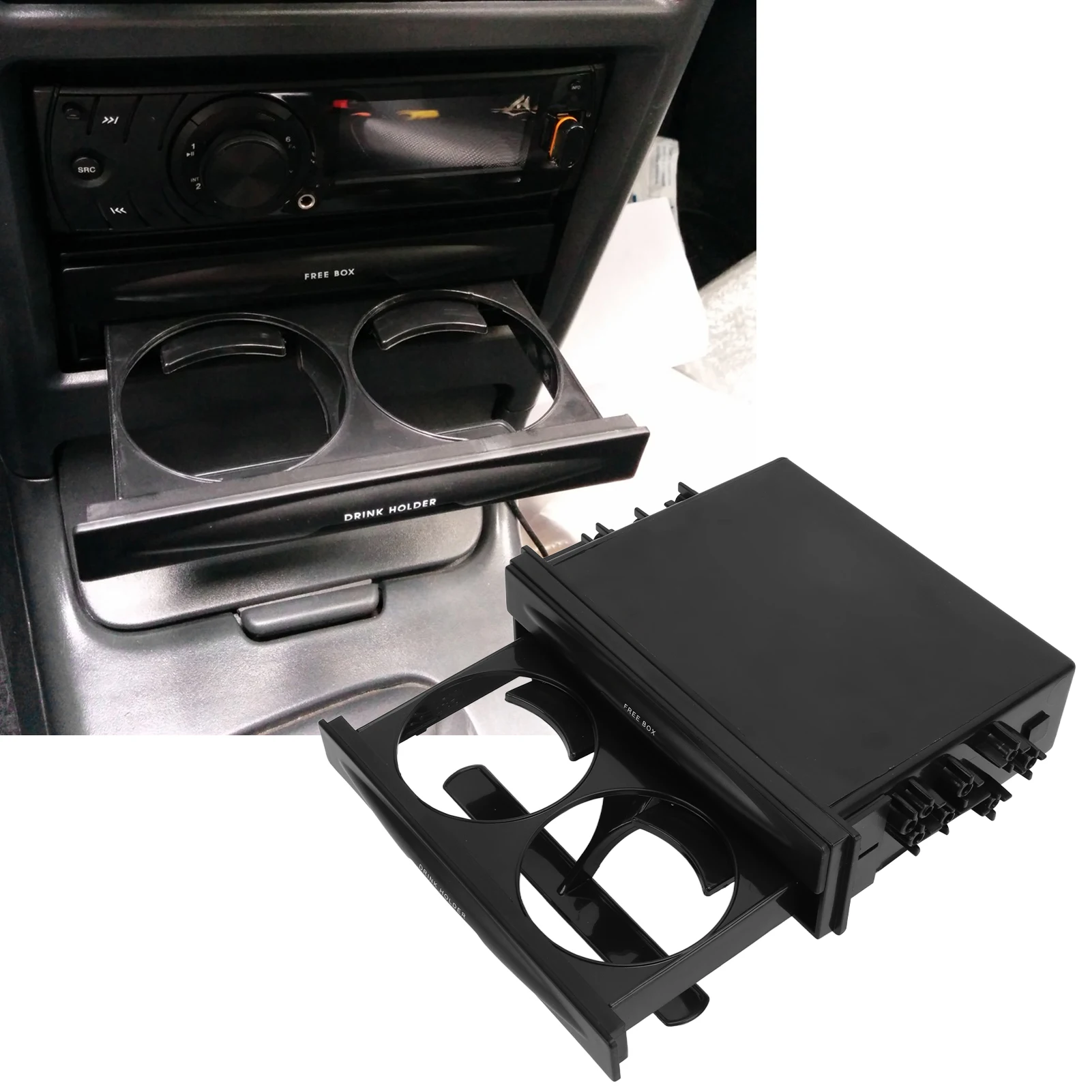 Car Radio Cup Holder 2 in 1 Multi Purpose Universal Car Stereo Storage Box for Organizing Items car meters holder