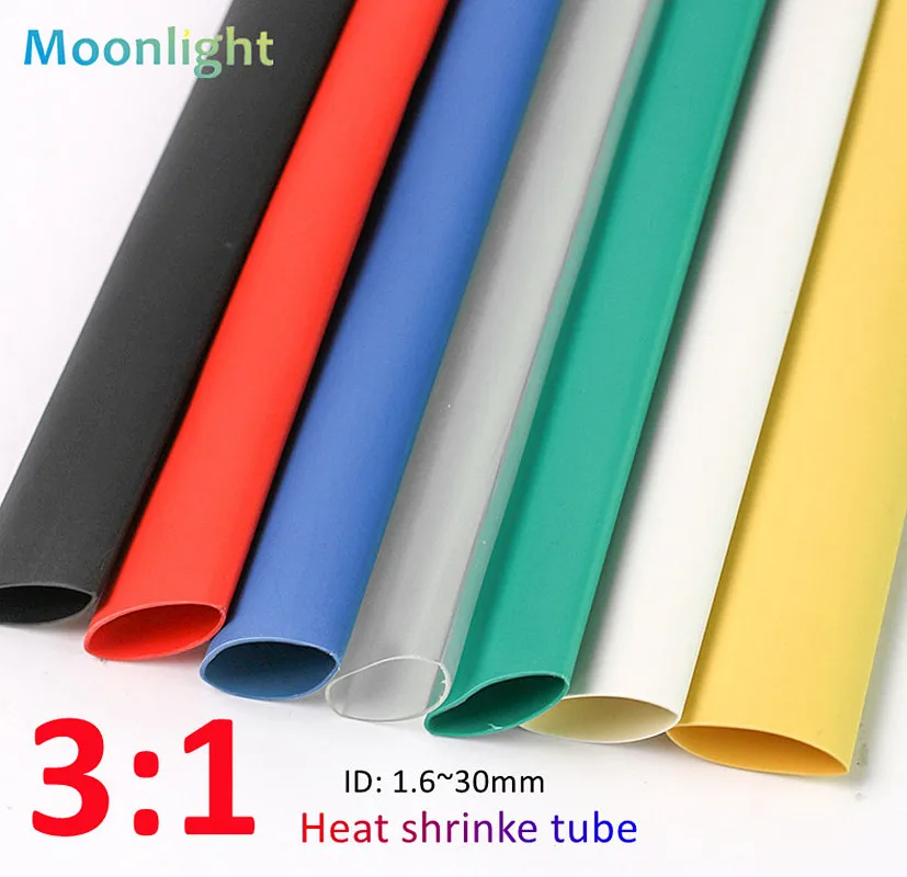 Dual Wall Heat Shrink Tube 3:1 Thick Glue ratio Shrinkable Tube Adhesive Lined Wrap Wire Kit 1.6/2.4/3.2/4.8/6.4/7.9/9.5/12.7mm