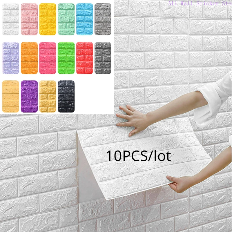 70x38cm 3D Wall Stickers Self Adhesive Foam Brick Room Decor DIY 3D Wallpaper Wall Decor Living Wall Sticker for Kids Room thicken linen textured self adhesive wallpaper waterproof anti collision heat insulation xpe foam aluminum foil wall sticker