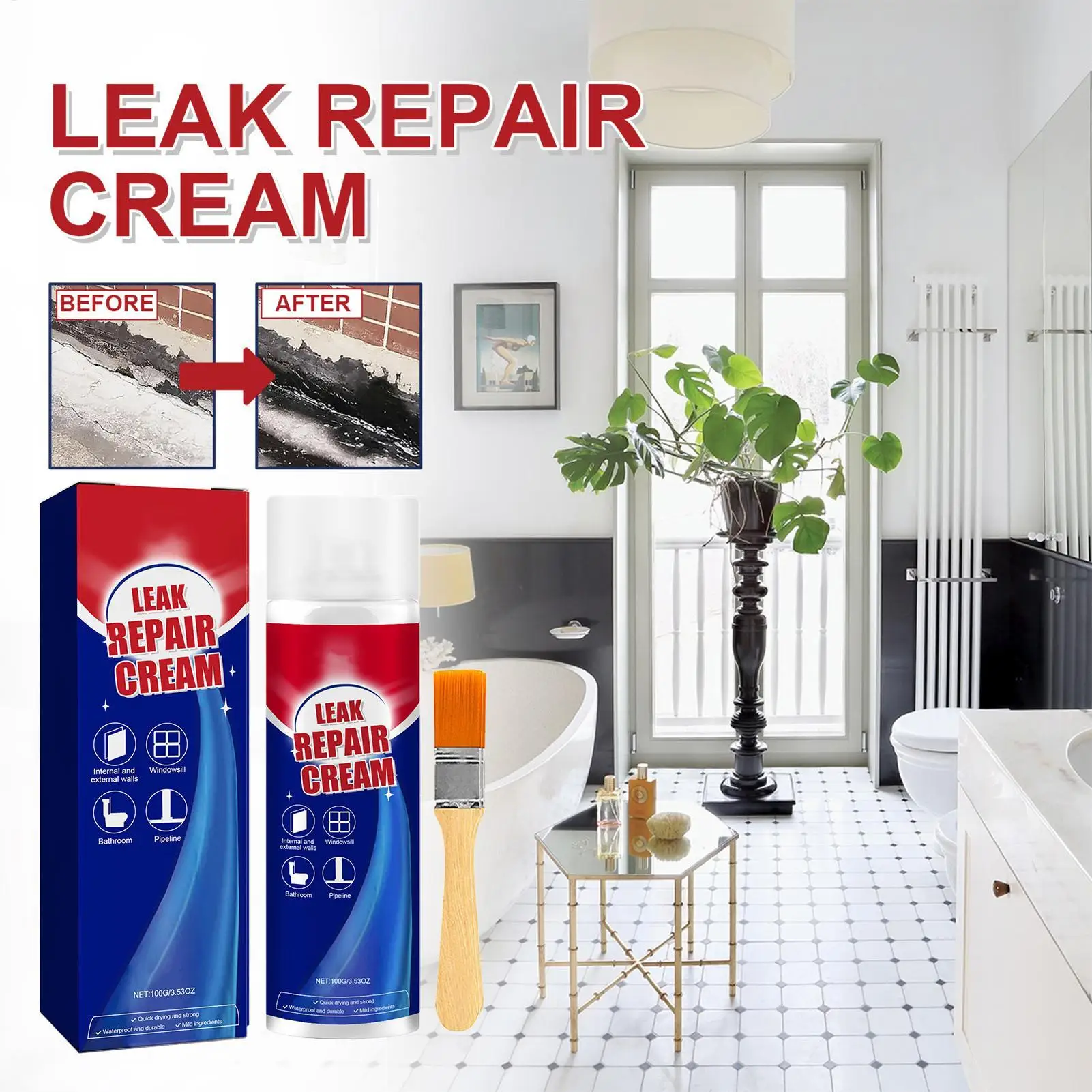 Waterproof Roof Leak Repair Sealers Waterproof Leak Repair Spray Sealant Coating Quick Dry Wall Gap Filler for Tile Concrete waterproof sealant sealant paste
