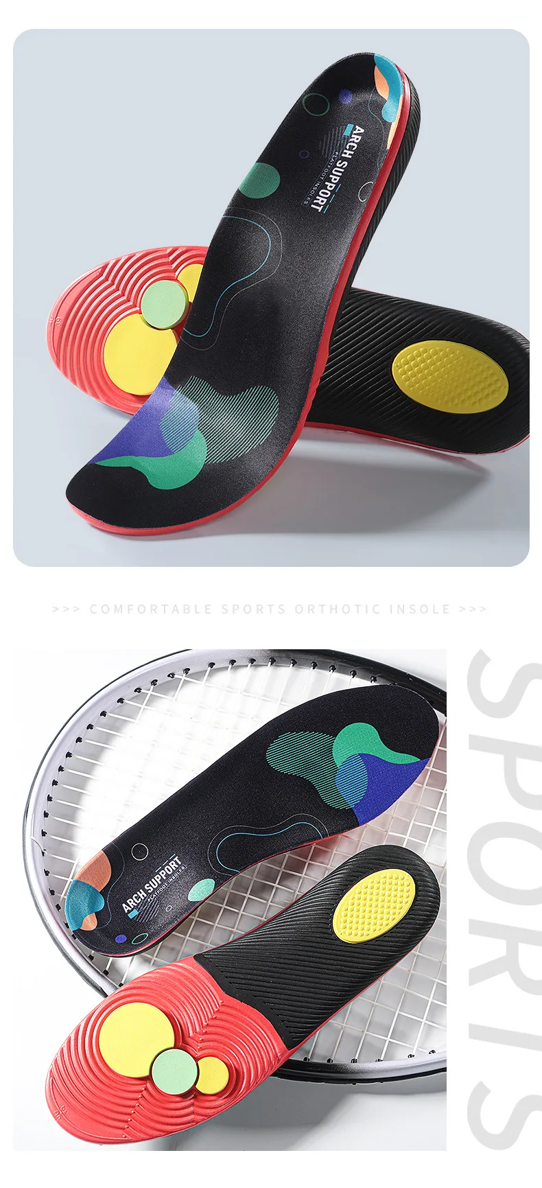 1 Paar Fußgewölbestütze, Einlegesohlen bei Plantarfasziitis, weiche Sohle, stoßdämpfende Einlegesohlen für Sportschuhe, orthopädische Einlegesohlen für Plattfüße, unisex. – Detail 11