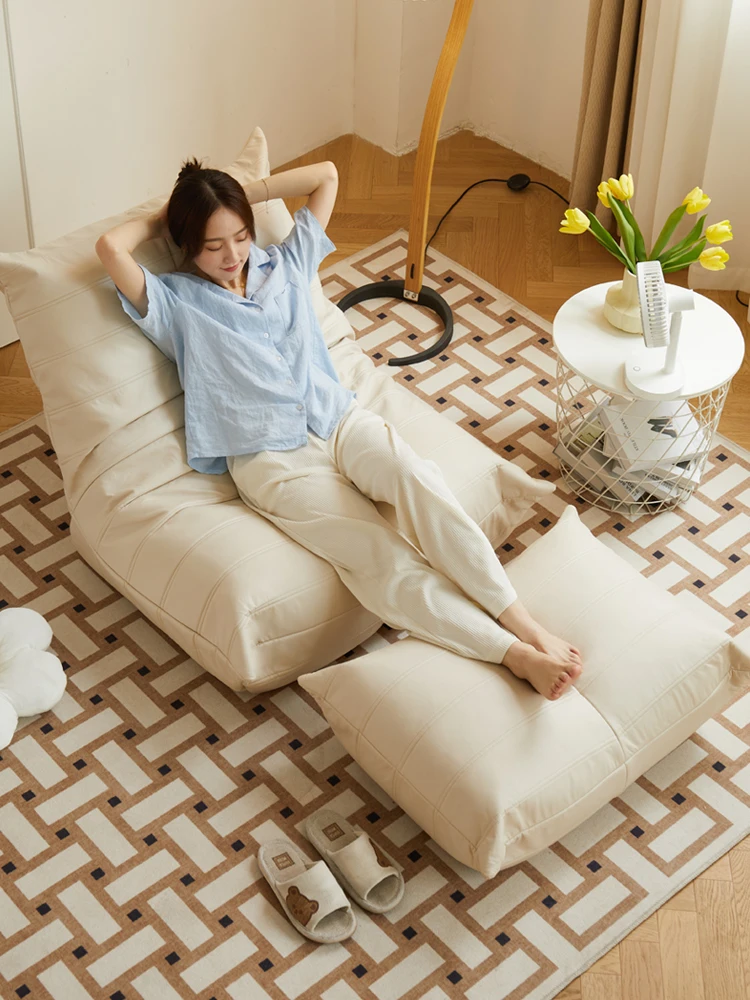 MOMO Lazy Sofa Caterpillar Balcony Reclining Leisure Chair Net Red Bedroom Can Lie And Sleep Tatami Single Small Sofa