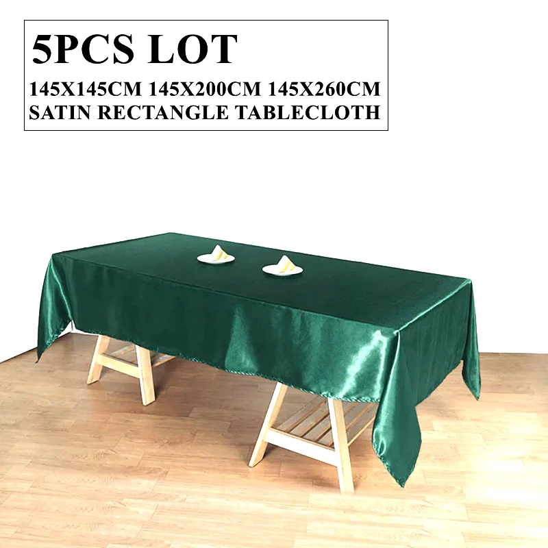 

Темно-зеленая прямоугольная атласная Скатерть для свадебного торжества, рождественского оформления отеля