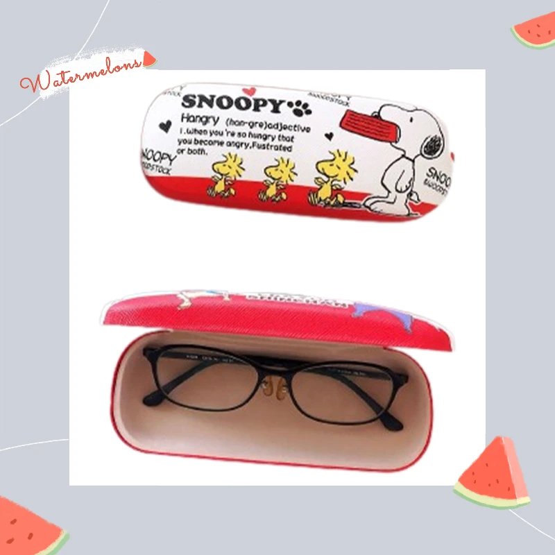Snoopy Glasses Case Women Leather Glasses Storage Box Fashion Portable Sunglasses Box Accessories Student Eyeglasses Case 6