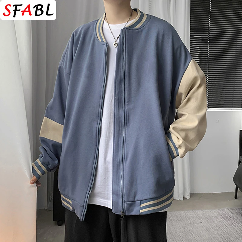 New Oversized Varsity Jacket Men Women Harajuku Hip Hop Jacket Streetwear  Fashion Patchwork Baseball Coat Zipper Sweatshirt Men - AliExpress