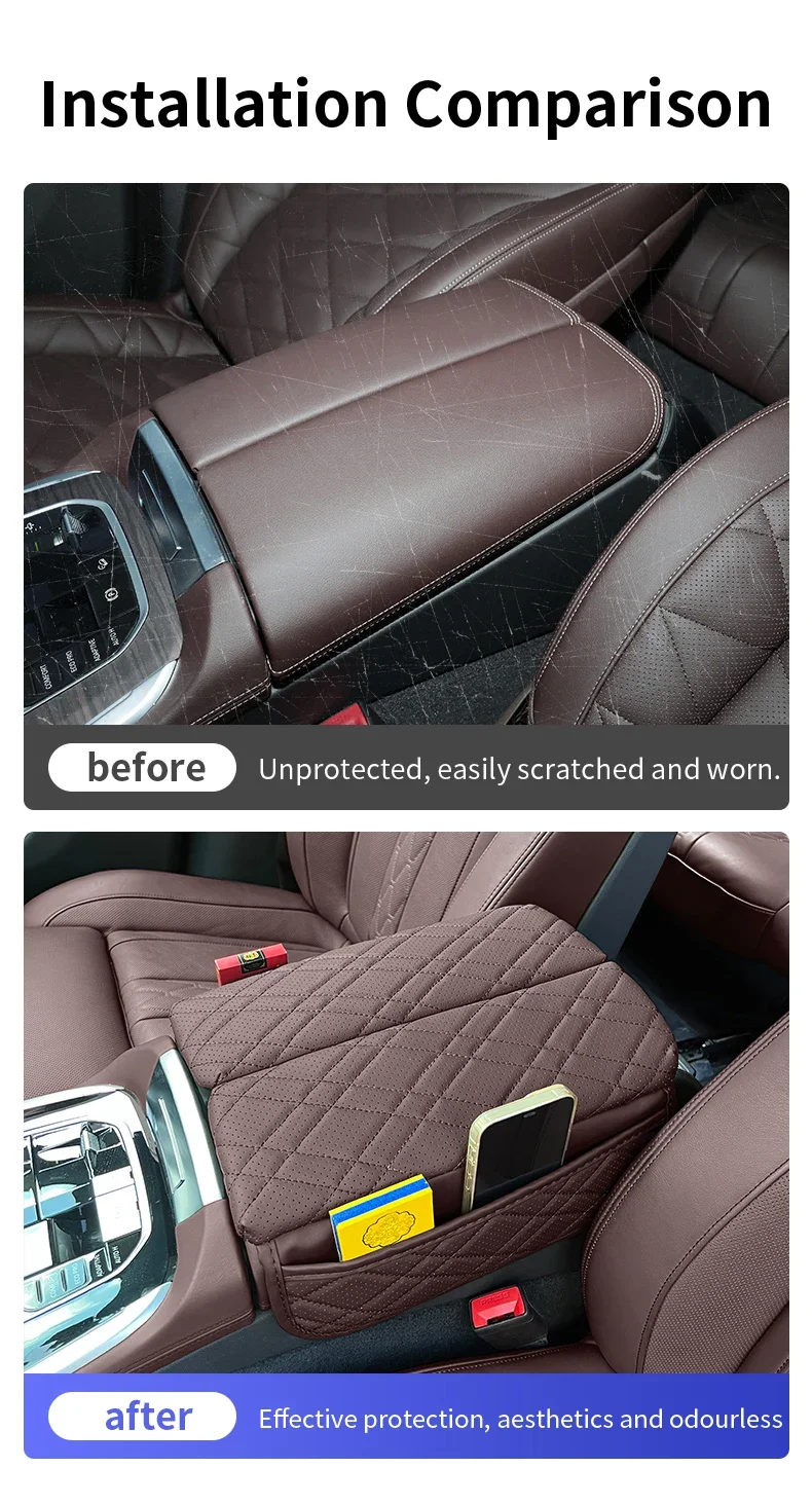 Car Armrest Cushion Cover Center Console Armrest Protector Pad For BMW F10 G11 X5 G05 X6 X7 G07 5 Series G30 G32 6GT Accessories