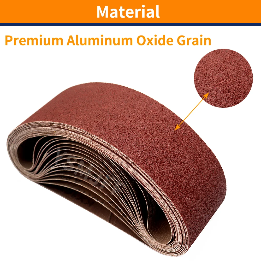 10 Pièces Bande Abrasive 75 X 533 Mm,3 X 21 Inch Grains P40 ~ P1000 D'oxyde D'aluminium Bandes Abrasives Pour Polissage Des Métaux Et Meulage Du Bois,Papier Abrasif Pour Le Dépoussiérage, Le Décapage