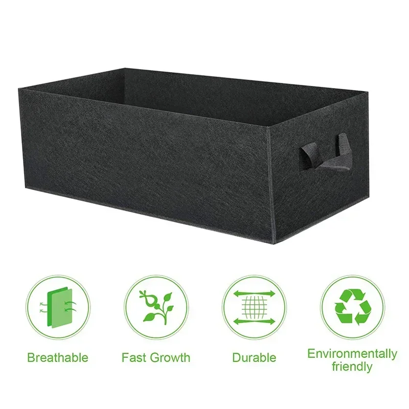 Rectangle Breathable Planting Container Grow Bag 40/50/60cm Fabric Raised Garden Bed Planter Pot for Plants Flowers Vegetables - Image 6