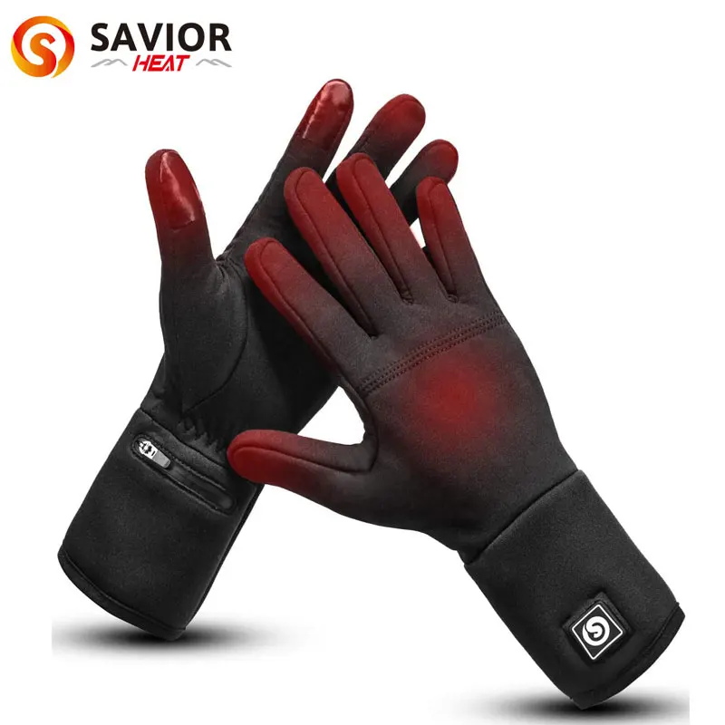 Tanio Elektryczne podgrzewane rękawiczki wkładki akumulator dla mężczyzn kobiety ekran sklep