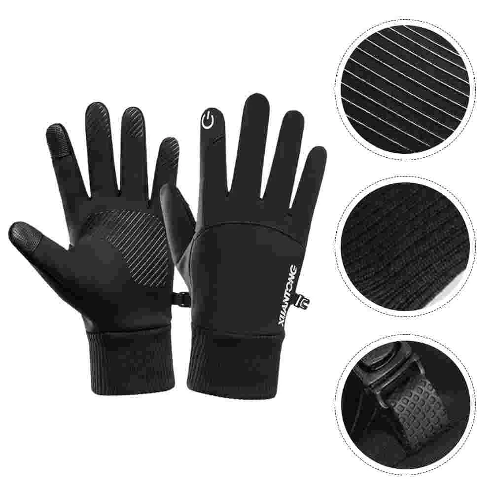 

1 Pair Warm Winter Gloves Wear-resistant Convenient Riding Gloves (Black, M)