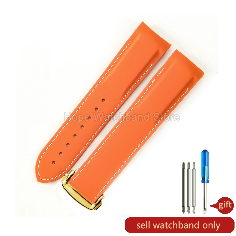 Omega Seamaster Vibrant Orange Silicone Watchband - Durable, Heat-Resistant & Soft-Textured