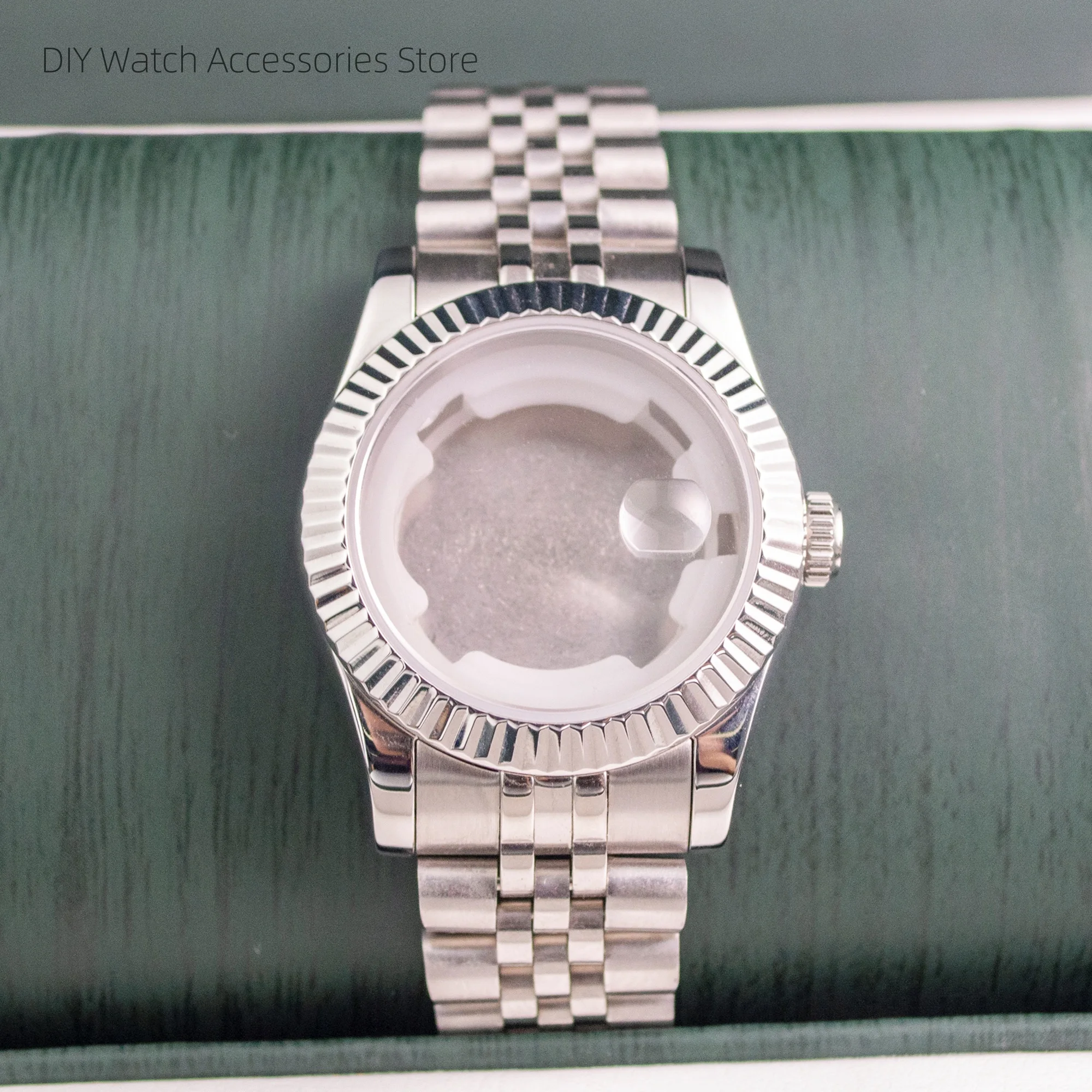 Elegant 33mm Stainless Steel Sapphire Glass Watch Case for Automatic Mechanical Movements