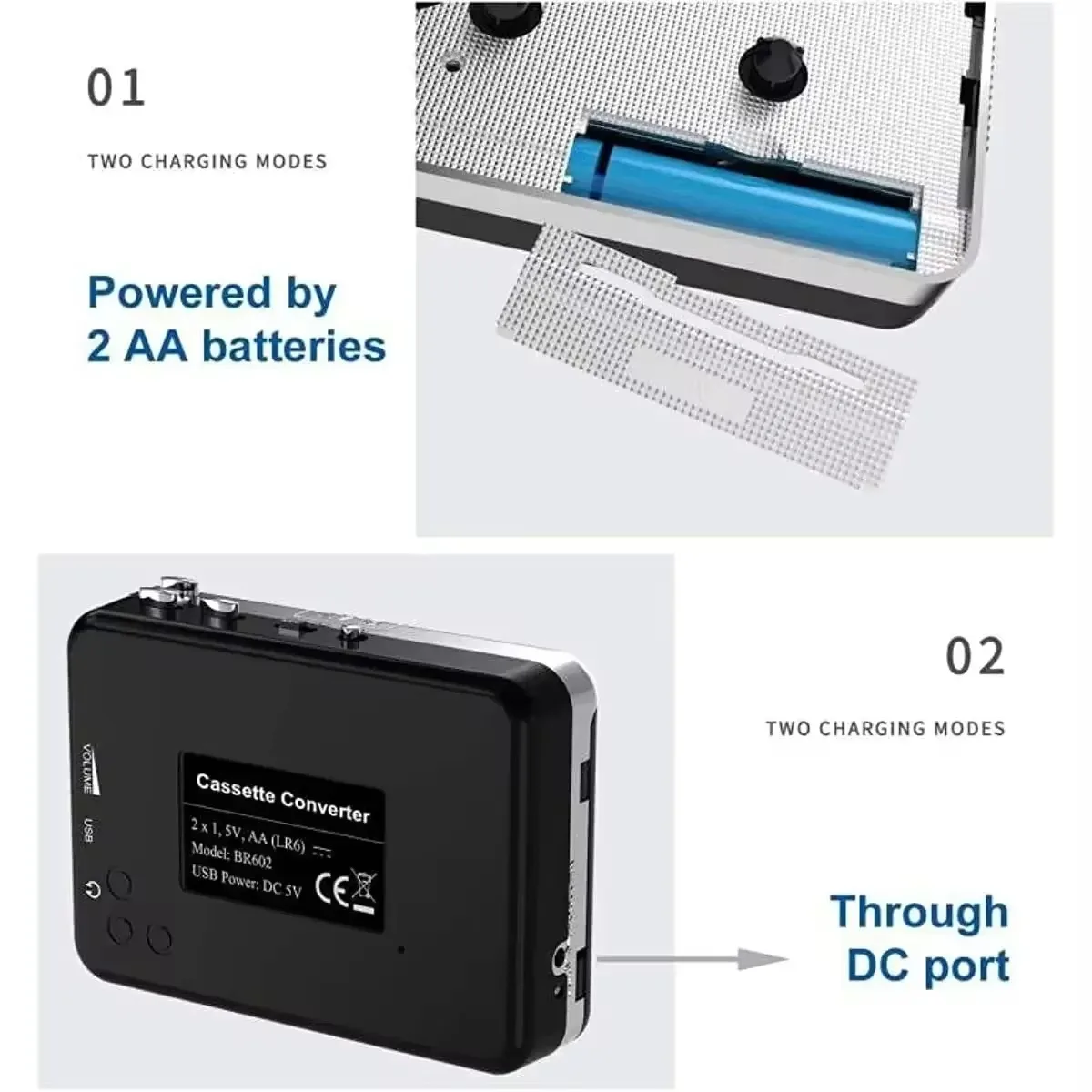 Gtwoilt Walkman Cassette Player to MP3 CD Converter Audio Music Player Compatible with Laptop PC Convert Cassette to Digital