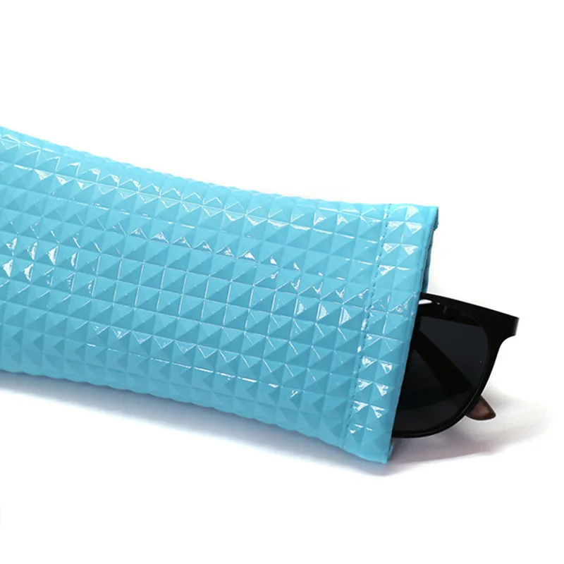 Candy Color PU Leather Sunglasses Bag For Women Men Glasses Case Wallet Storege Cases Portable Waterproof Glasses Storege Bags