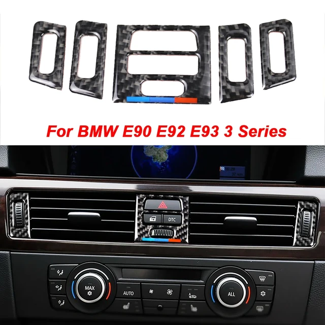 for BMW E90 E92 E93 3 Series Carbon Fiber Interior Central Air Conditioner  Outlet Decoration Frame Cover Sticker for Bmw