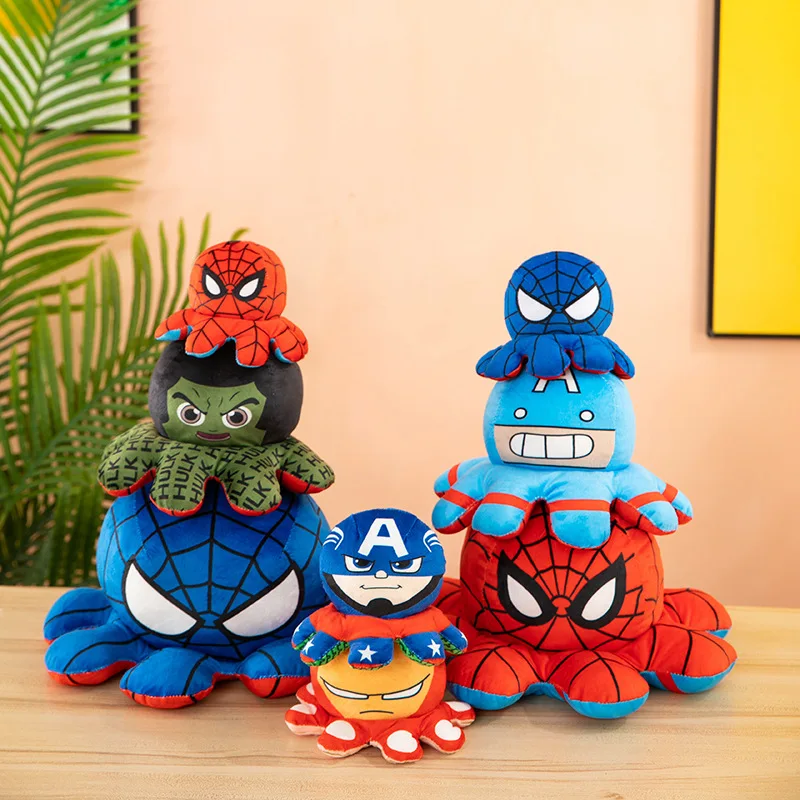 Hot Toys Cartoon Avengers: Flipping Octopus Iron Man, Captain America, Hulk Spider Man Peluche