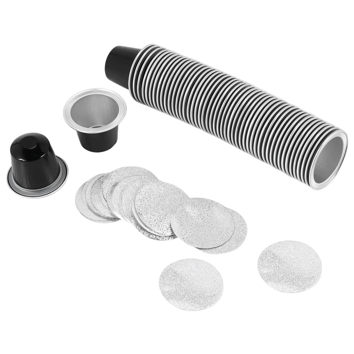 Refillable Coffee Capsules Cup Disposable Coffee Capsules Packaging Cafe Supplies for Black 50Sets coffee capsules